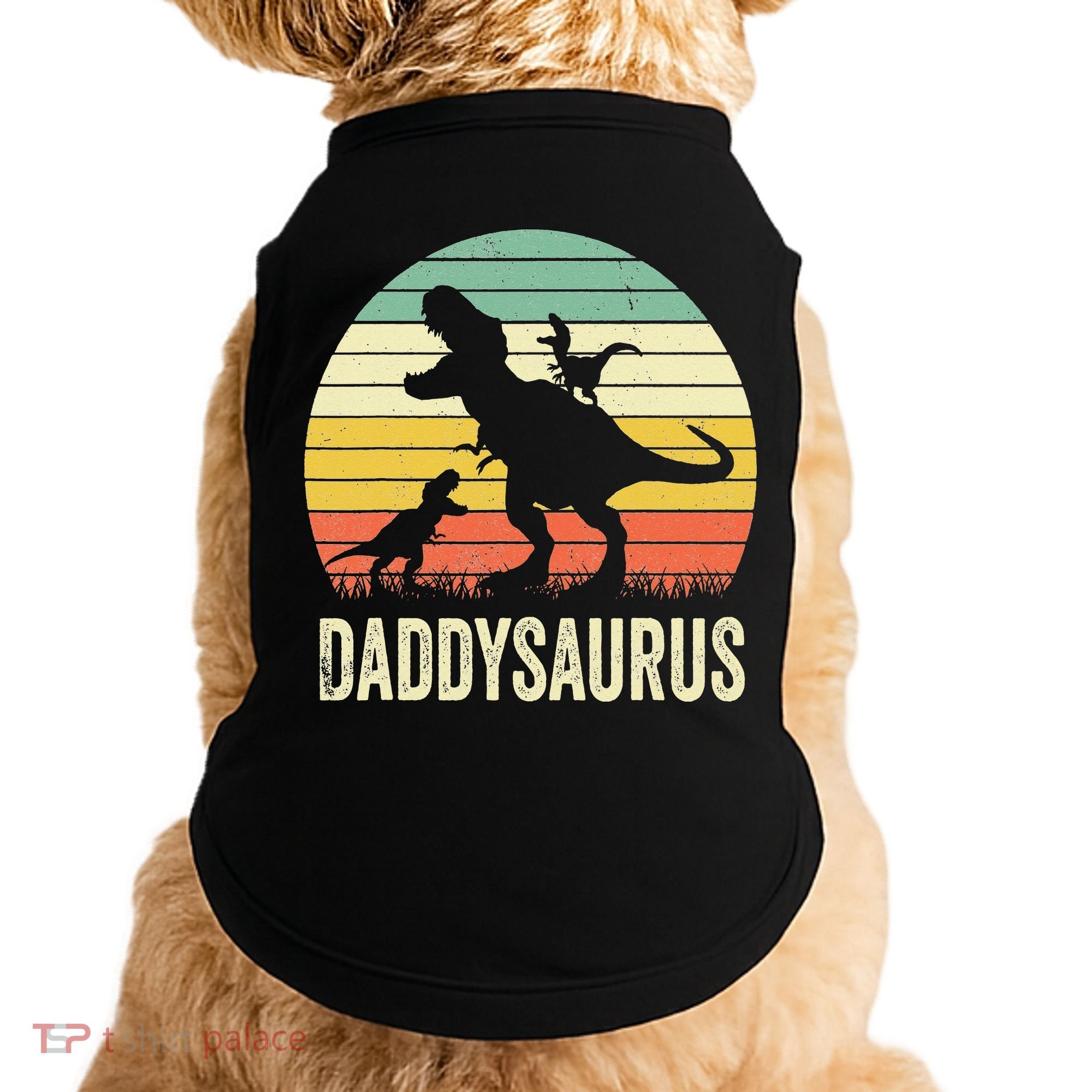 Daddy Dinosaur Daddysaurus 2 Father's Day Gift For Dad Doggie Tank
