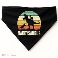 Daddy Dinosaur Daddysaurus 2 Father's Day Gift For Dad USA-Made Doggie Bandana thumb 0