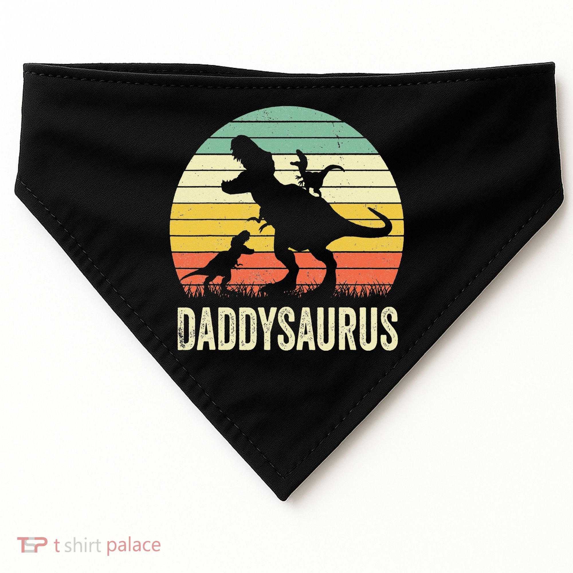 Daddy Dinosaur Daddysaurus 2 Father's Day Gift For Dad USA-Made Doggie Bandana