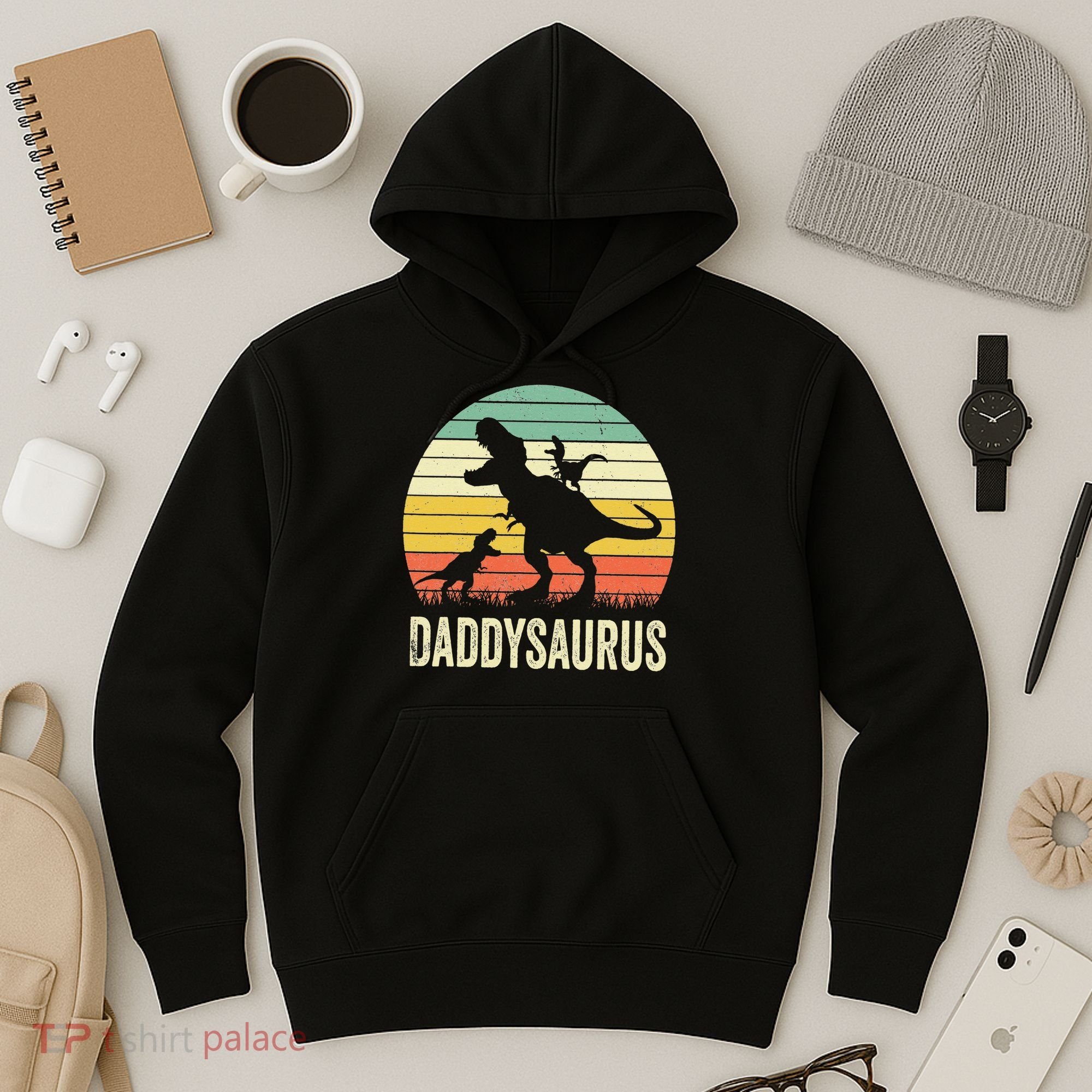 Daddy Dinosaur Daddysaurus 2 Father's Day Gift For Dad Hoodie