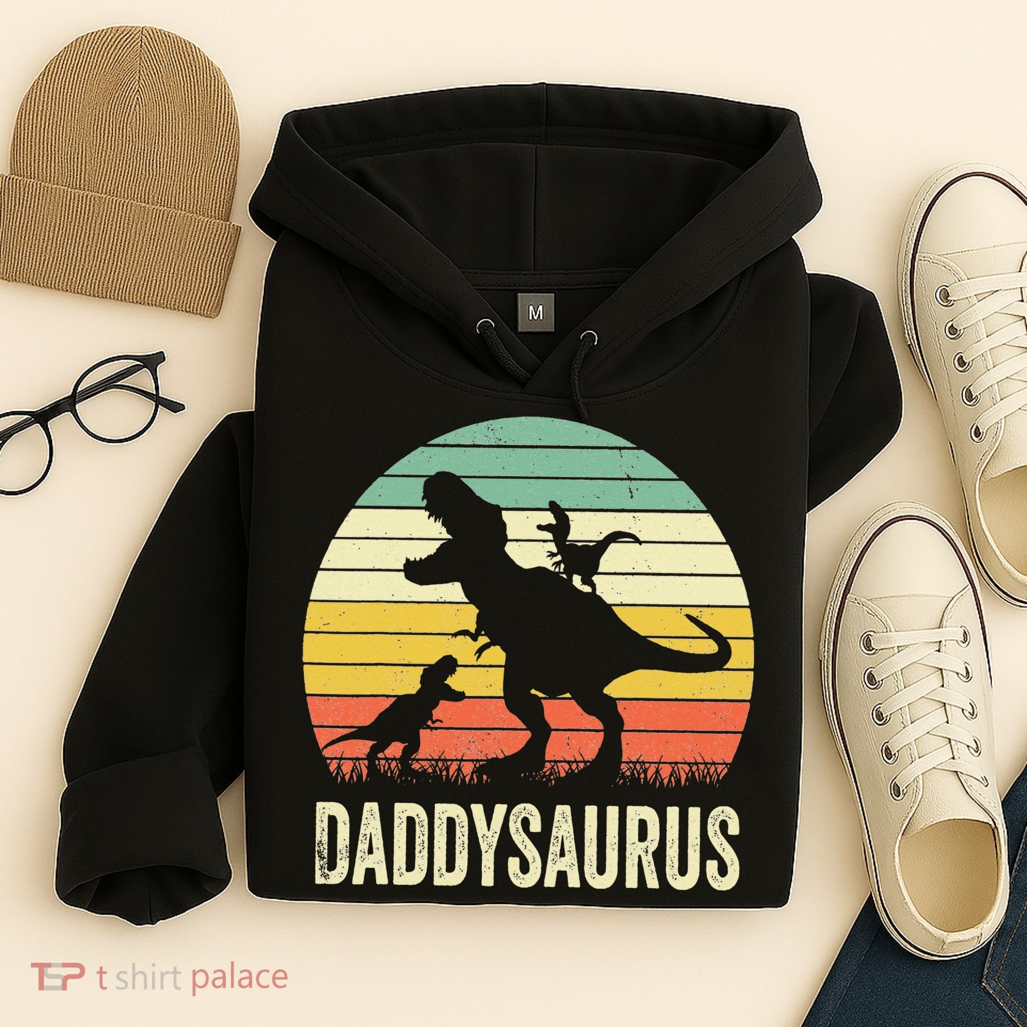 Daddy Dinosaur Daddysaurus 2 Father's Day Gift For Dad Hoodie