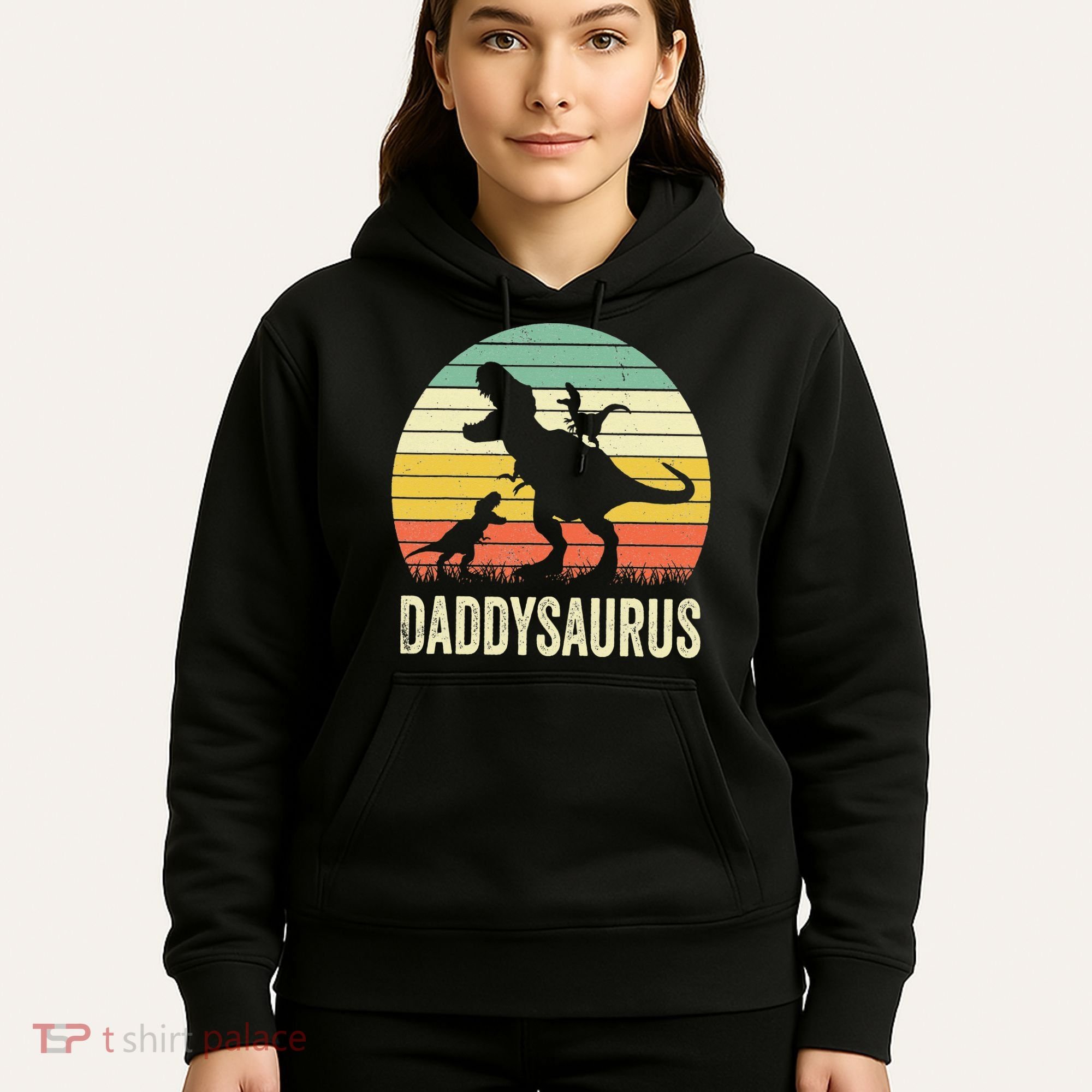 Daddy Dinosaur Daddysaurus 2 Father's Day Gift For Dad Hoodie