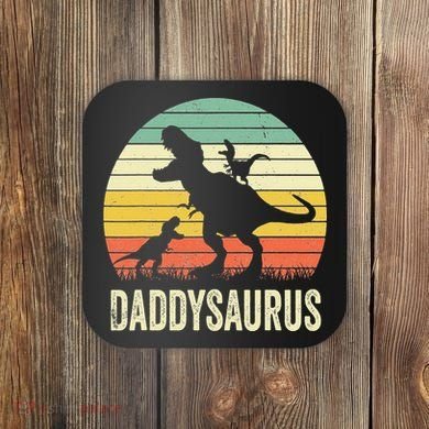 Daddy Dinosaur Daddysaurus 2 Father's Day Gift For Dad Coaster
