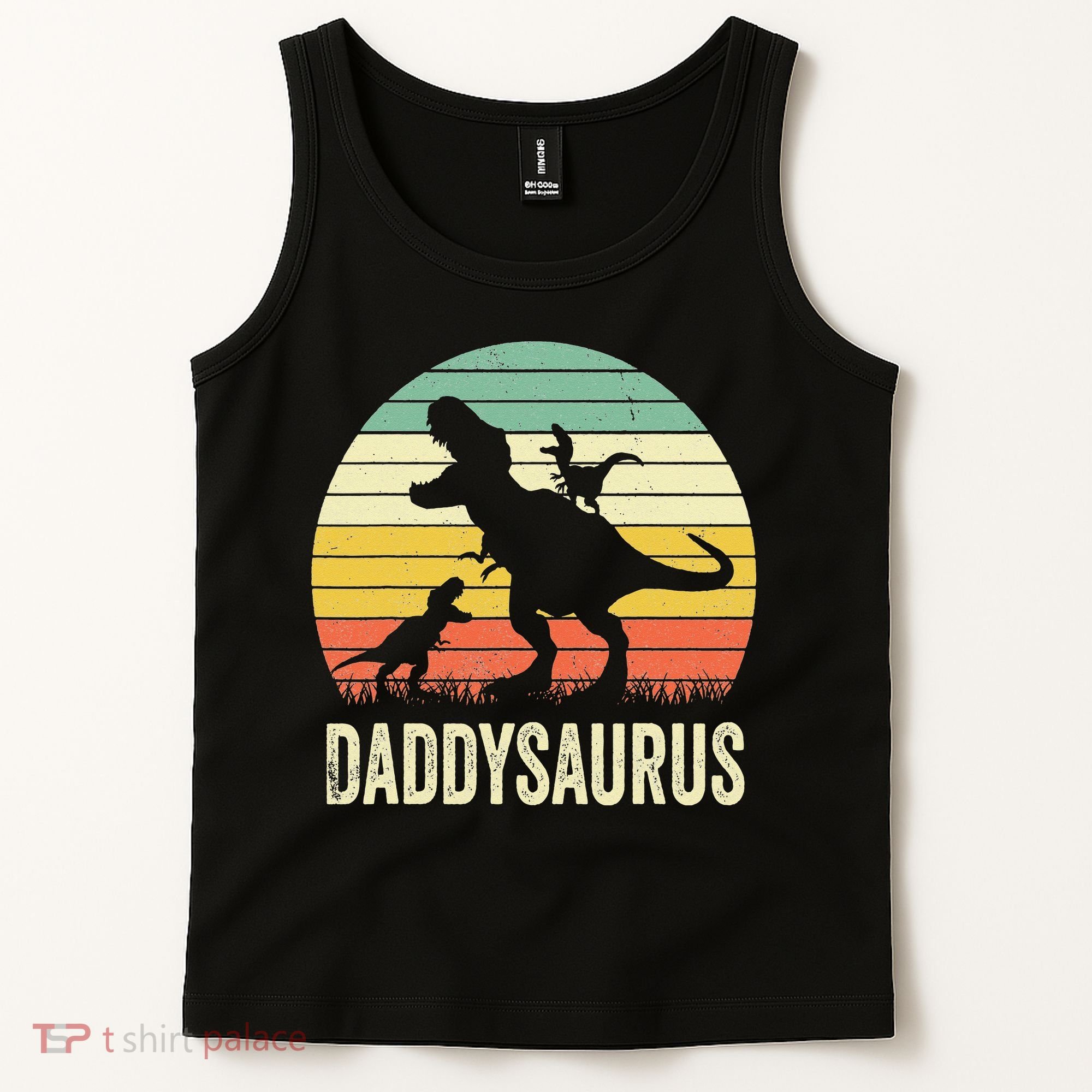 Daddy Dinosaur Daddysaurus 2 Father's Day Gift For Dad Tank Top