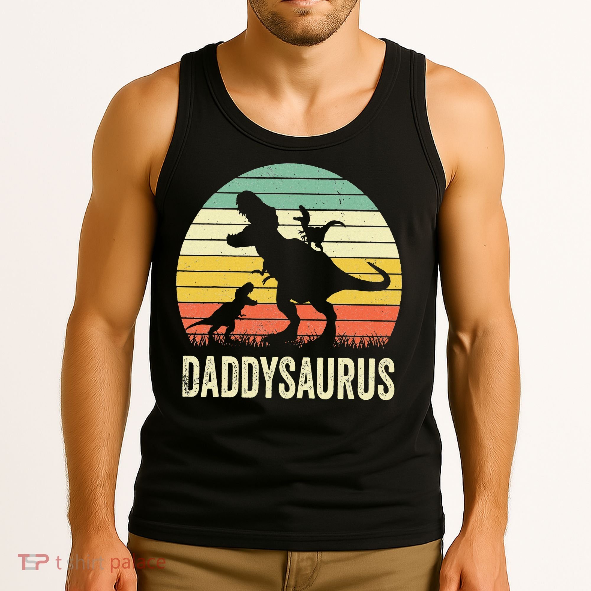 Daddy Dinosaur Daddysaurus 2 Father's Day Gift For Dad Tank Top