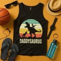 Daddy Dinosaur Daddysaurus 2 Father's Day Gift For Dad Tank Top thumb 4