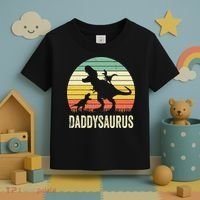 Daddy Dinosaur Daddysaurus 2 Father's Day Gift For Dad Toddler T-Shirt thumb 3