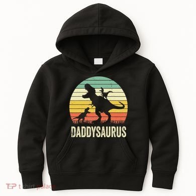 Daddy Dinosaur Daddysaurus 2 Father's Day Gift For Dad Kids Hoodie