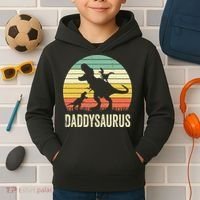Daddy Dinosaur Daddysaurus 2 Father's Day Gift For Dad Kids Hoodie thumb 2