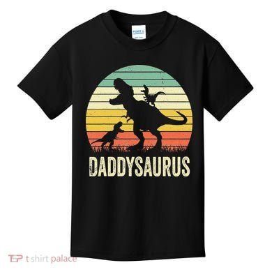 Daddy Dinosaur Daddysaurus 2 Father's Day Gift For Dad Kids T-Shirt
