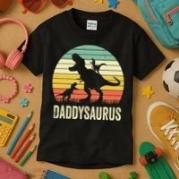 Daddy Dinosaur Daddysaurus 2 Father's Day Gift For Dad Kids T-Shirt thumb 3
