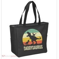 Daddy Dinosaur Daddysaurus 2 Father's Day Gift For Dad Tote Bag thumb 2