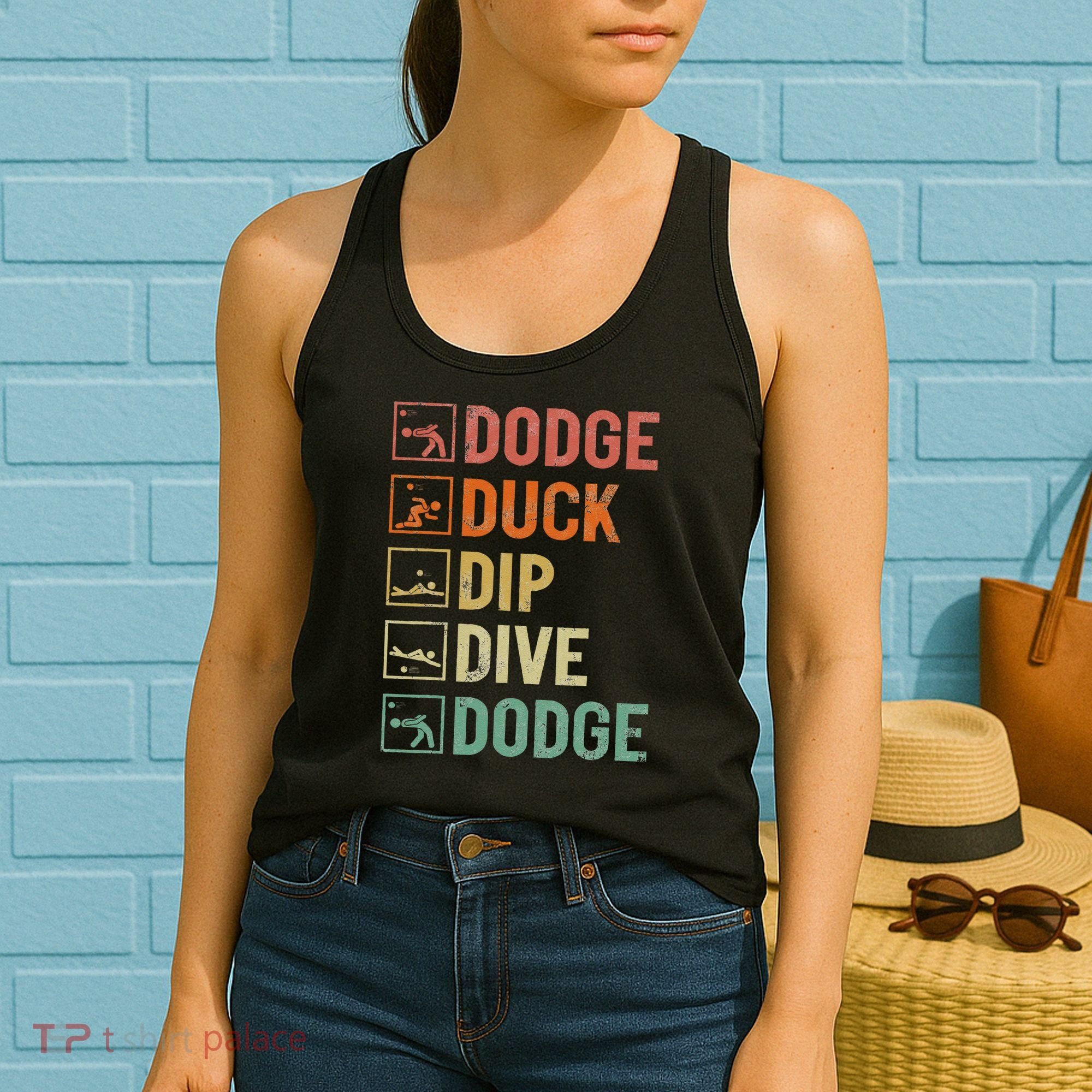 Duck Dip Dive Dodge Gaga Ball Kit Dodgeball Game Women's Tank Top
