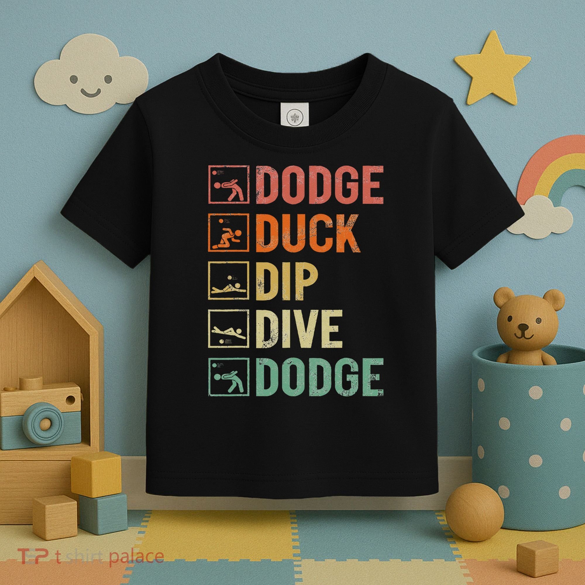 Duck Dip Dive Dodge Gaga Ball Kit Dodgeball Game Toddler T-Shirt