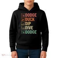Duck Dip Dive Dodge Gaga Ball Kit Dodgeball Game Kids Hoodie thumb 4