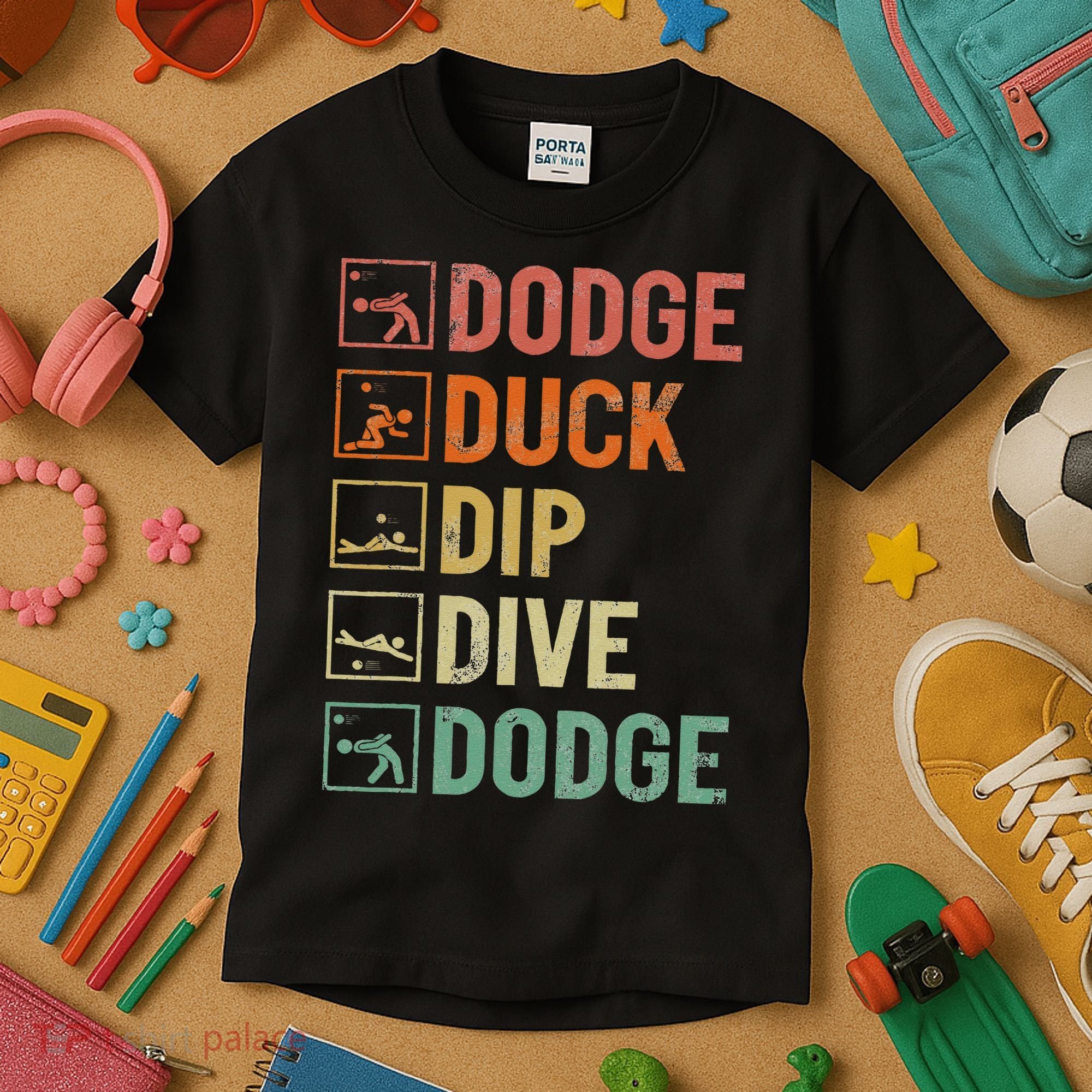 Duck Dip Dive Dodge Gaga Ball Kit Dodgeball Game Kids T-Shirt