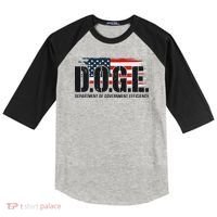 D.O.G.E Doge Department Of Government Efficiency Raglan Baseball Sleeve Shirt thumb 0