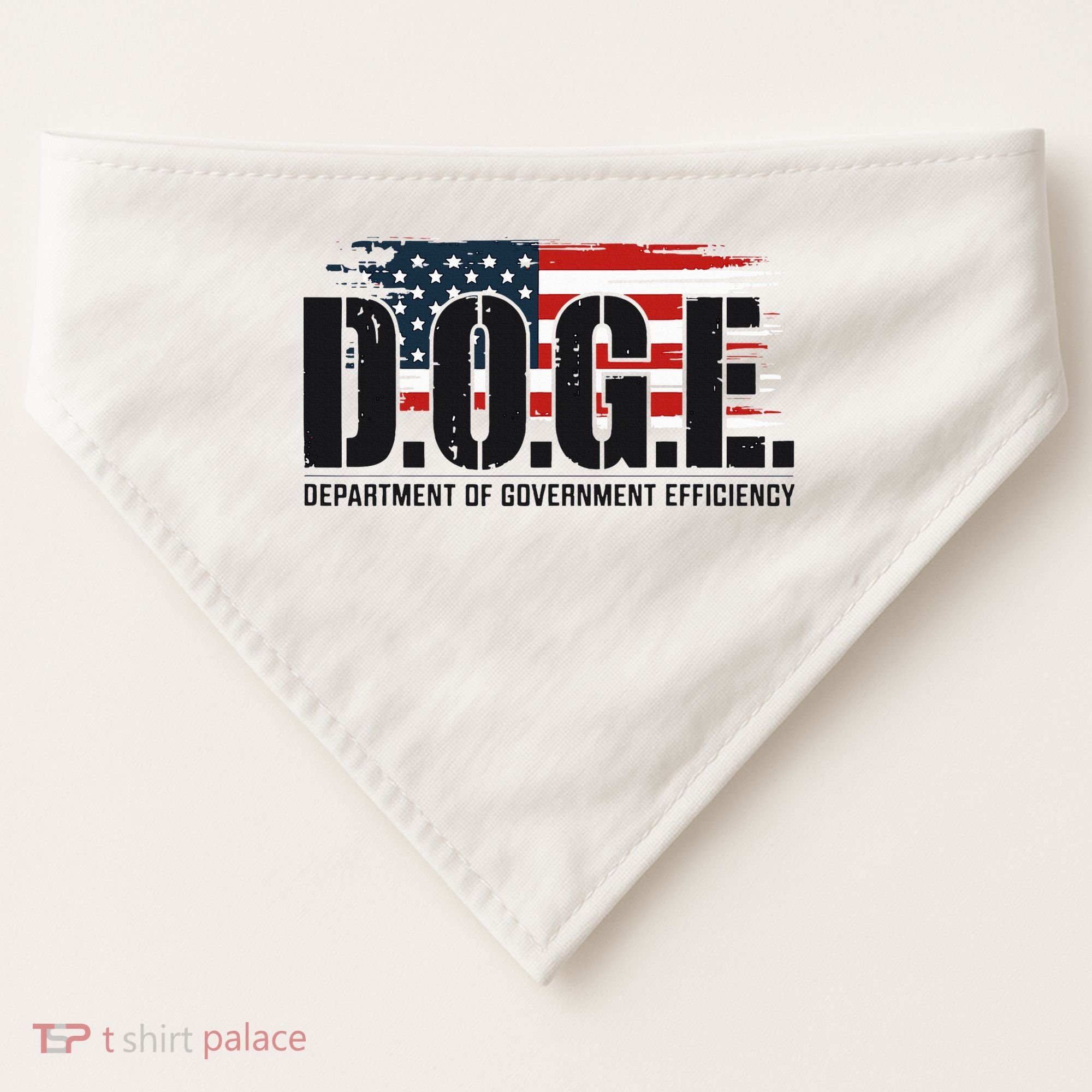 D.O.G.E Doge Department Of Government Efficiency USA-Made Doggie Bandana