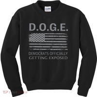 D.O.G.E Doge Democrats Getting Exposed Kids Sweatshirt thumb 0