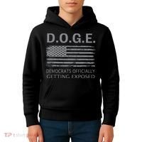 D.O.G.E Doge Democrats Getting Exposed Kids Hoodie thumb 4