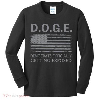 D.O.G.E Doge Democrats Getting Exposed Kids Long Sleeve Shirt
