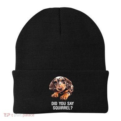 Dapple Dachshund Did You Say Squirrel Hooded Gift Beanie