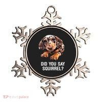 Dapple Dachshund Did You Say Squirrel Hooded Gift Ornament thumb 0