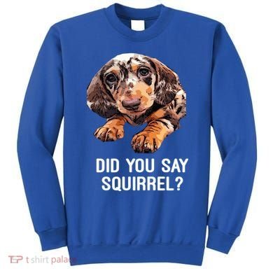 Dapple Dachshund Did You Say Squirrel Hooded Gift Sweatshirt