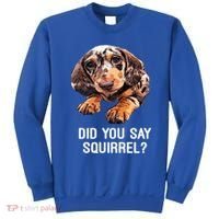 Dapple Dachshund Did You Say Squirrel Hooded Gift Sweatshirt thumb 0