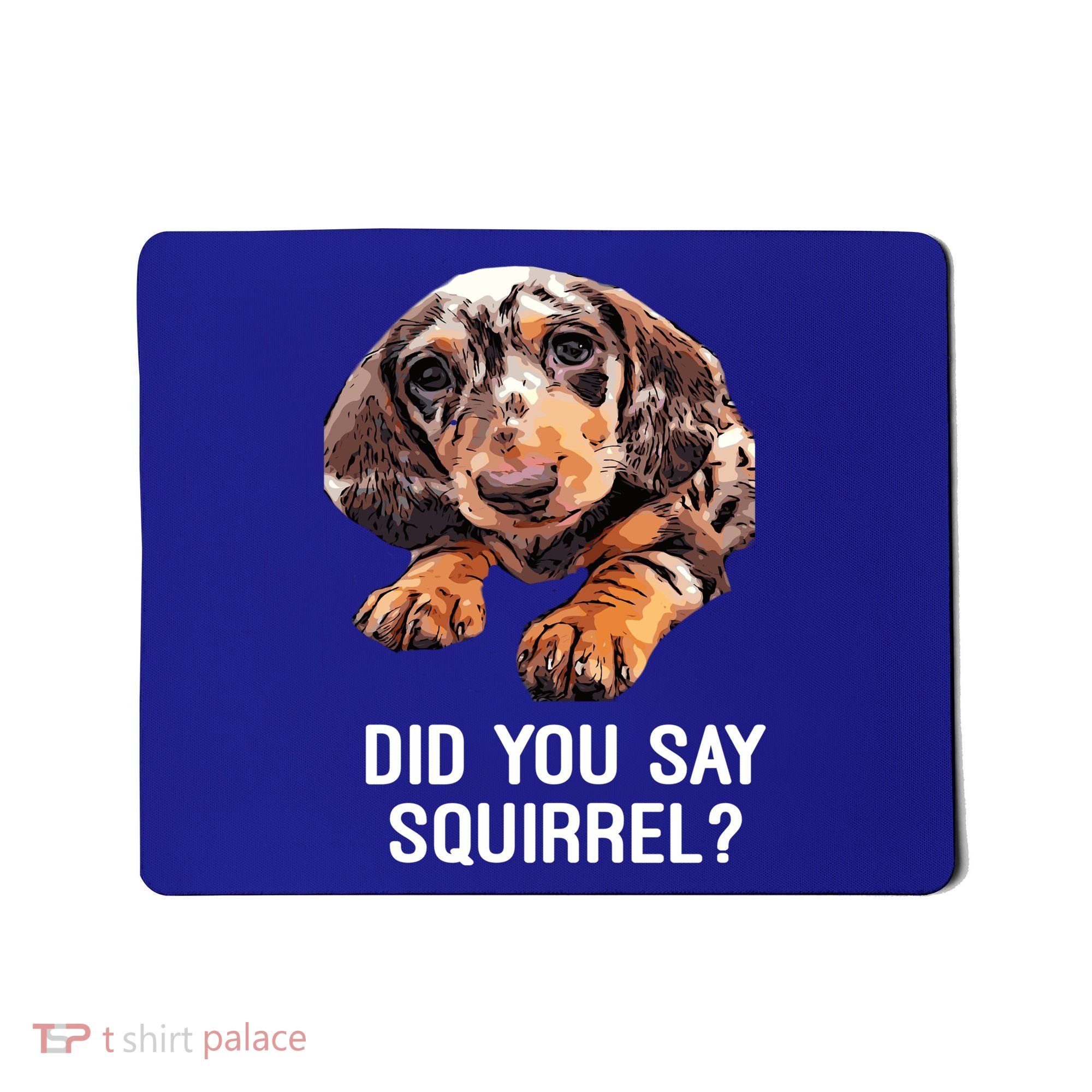 Dapple Dachshund Did You Say Squirrel Hooded Gift Mousepad
