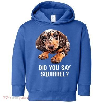 Dapple Dachshund Did You Say Squirrel Hooded Gift Toddler Hoodie