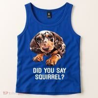 Dapple Dachshund Did You Say Squirrel Hooded Gift Tank Top thumb 2