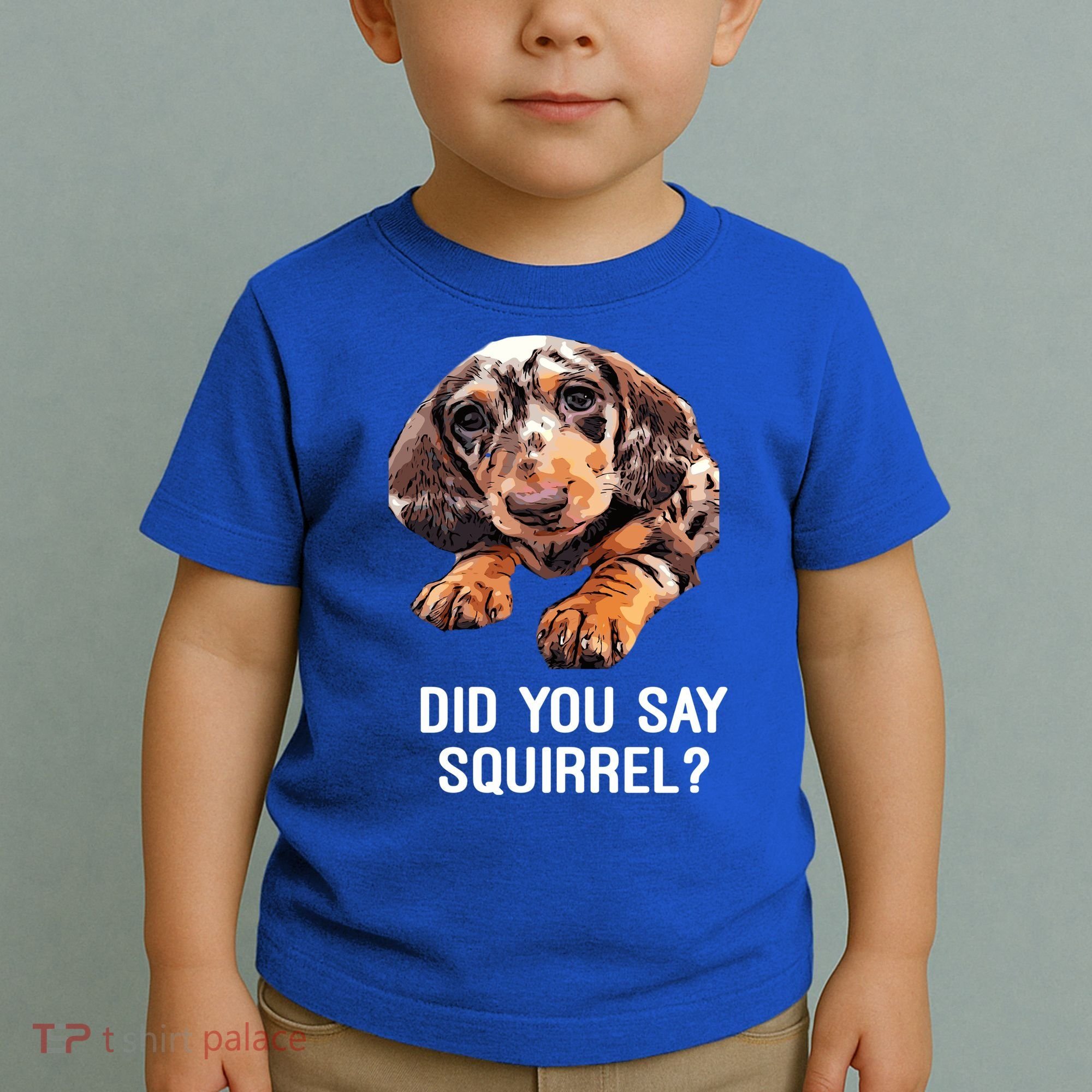 Dapple Dachshund Did You Say Squirrel Hooded Gift Toddler T-Shirt