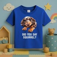 Dapple Dachshund Did You Say Squirrel Hooded Gift Toddler T-Shirt thumb 3