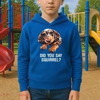 Dapple Dachshund Did You Say Squirrel Hooded Gift Kids Hoodie thumb 2