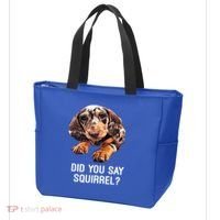 Dapple Dachshund Did You Say Squirrel Hooded Gift Tote Bag thumb 3