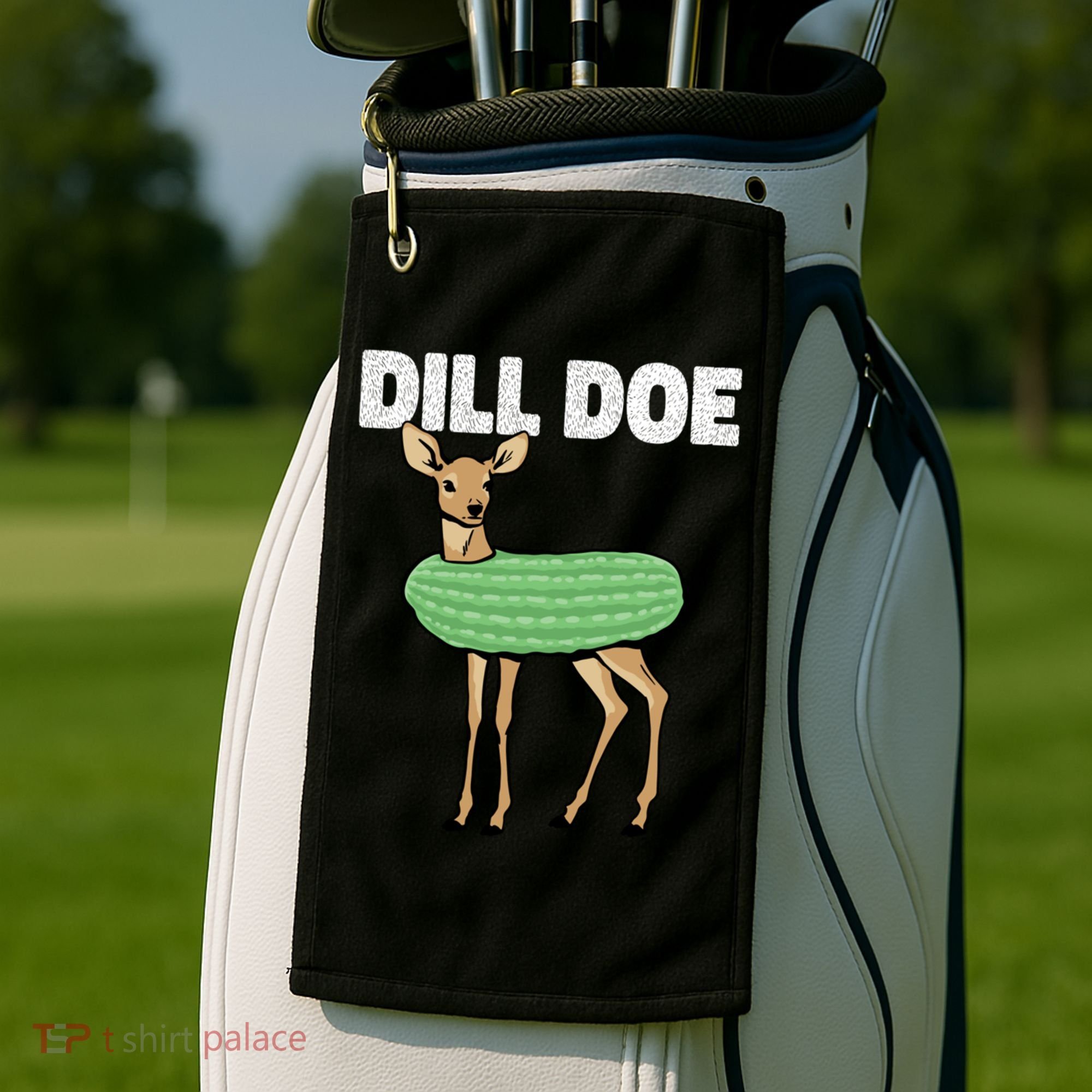 Dill Doe Deer Redneck Pickle Animal Hunter Lover Pickles Great Gift Golf Towel