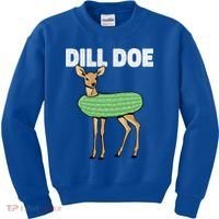 Dill Doe Deer Redneck Pickle Animal Hunter Lover Pickles Great Gift Kids Sweatshirt thumb 0