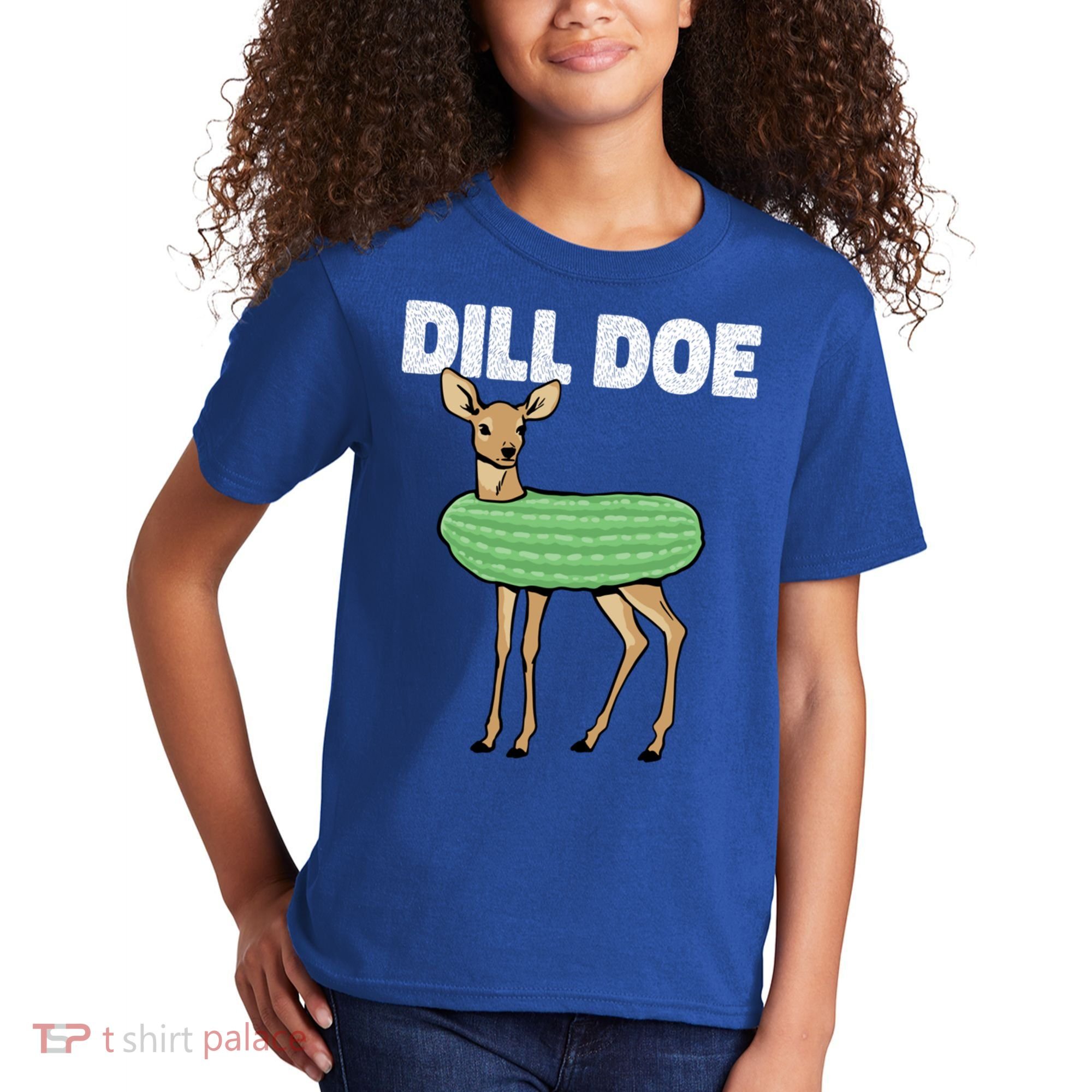 Dill Doe Deer Redneck Pickle Animal Hunter Lover Pickles Great Gift Kids T-Shirt