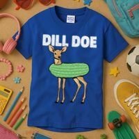 Dill Doe Deer Redneck Pickle Animal Hunter Lover Pickles Great Gift Kids T-Shirt thumb 3