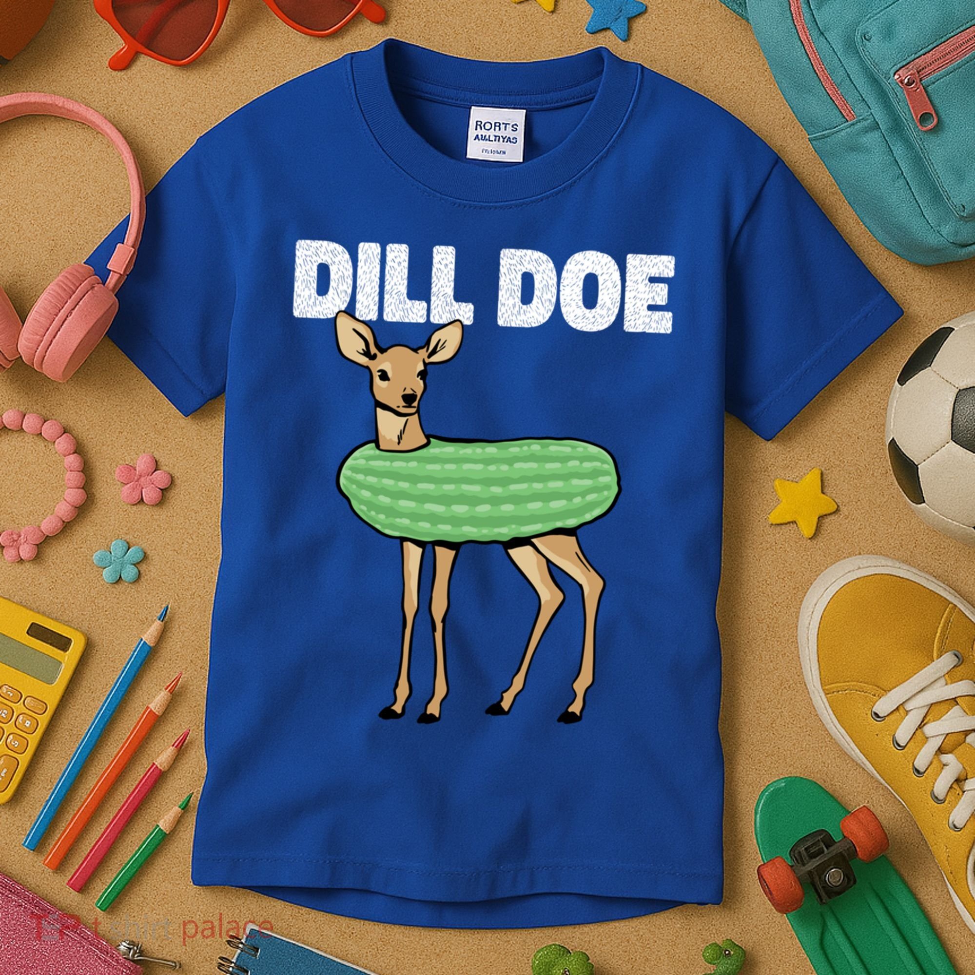 Dill Doe Deer Redneck Pickle Animal Hunter Lover Pickles Great Gift Kids T-Shirt