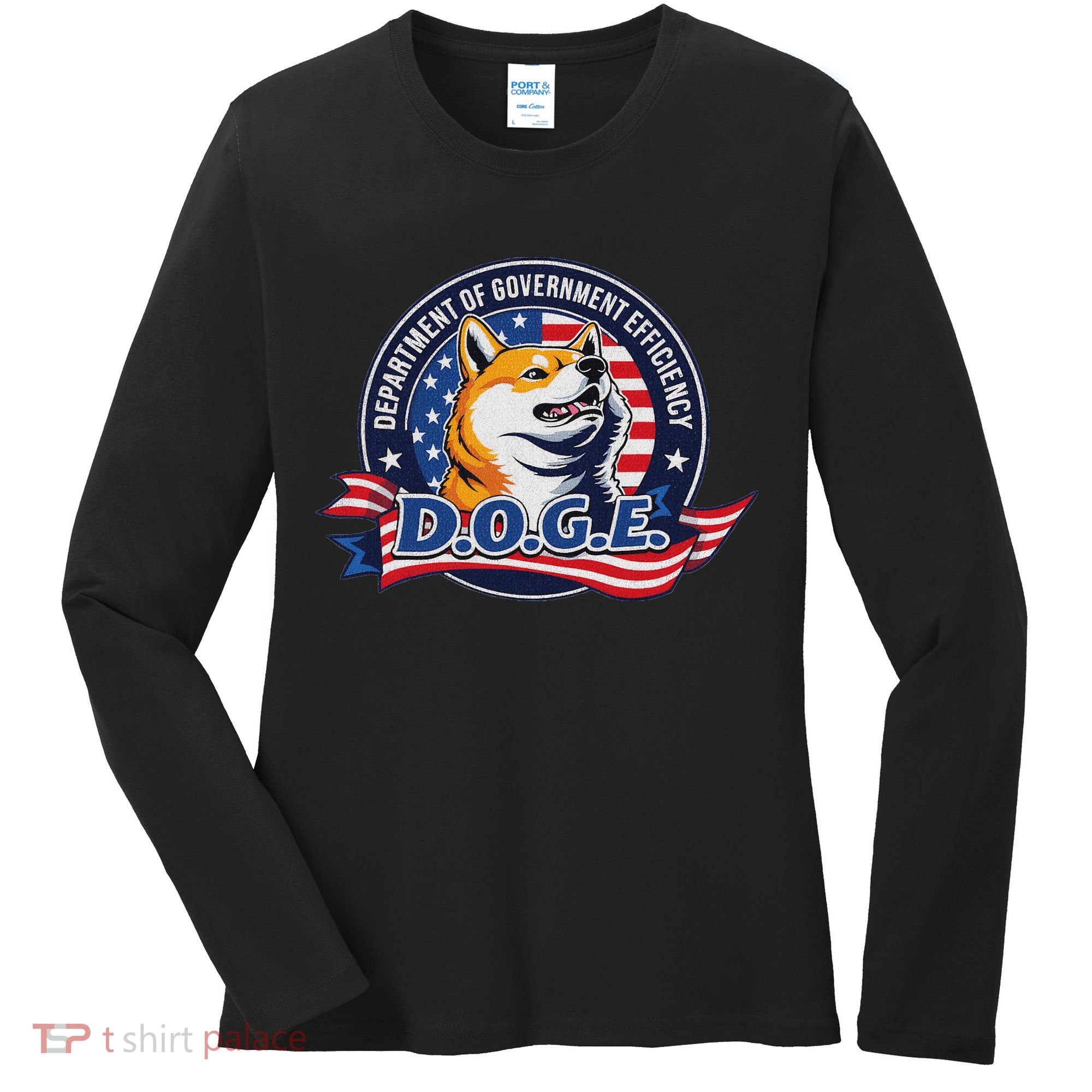 Doge D.O.G.E. Department Of Government Efficiency Women's Long Sleeve Shirt