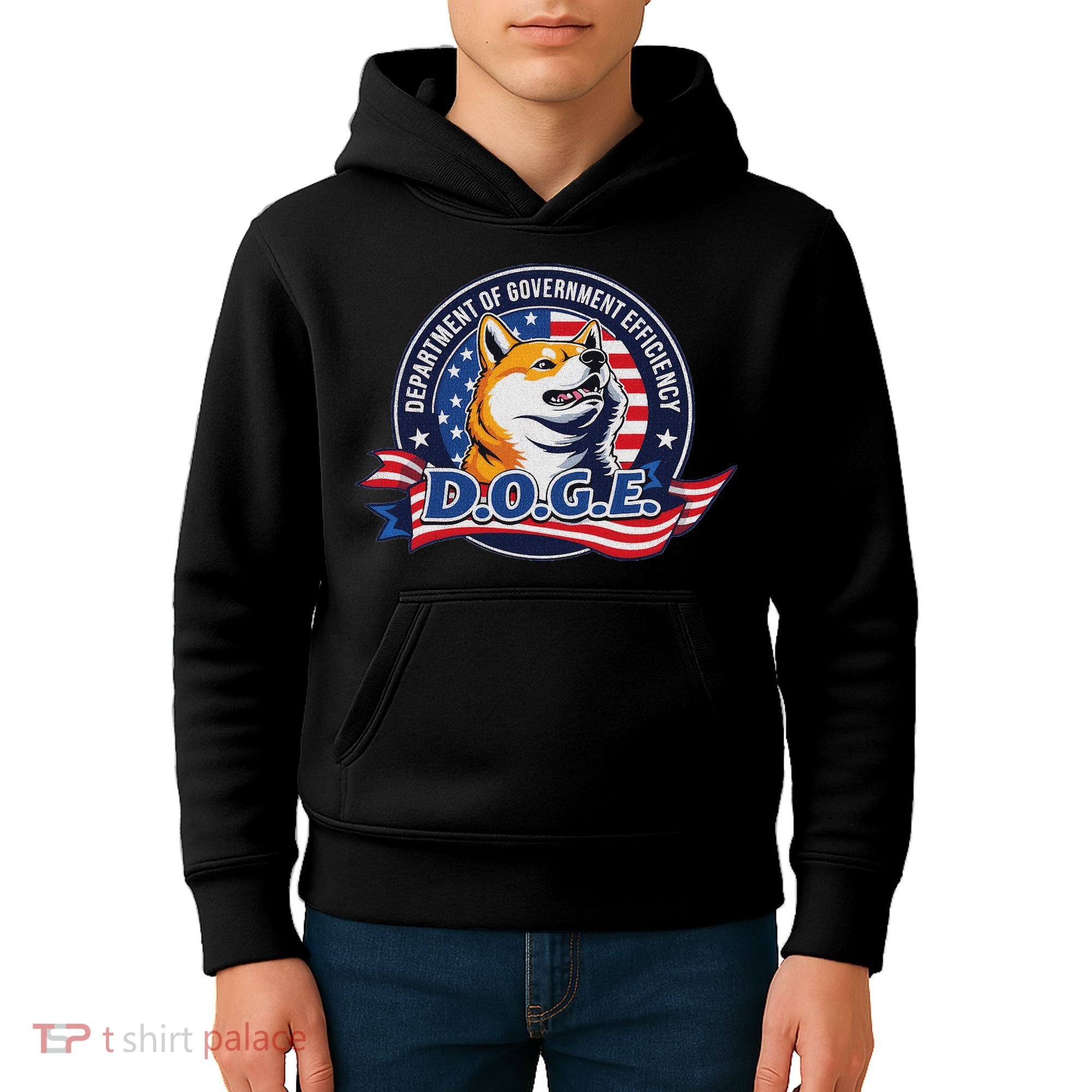 Doge D.O.G.E. Department Of Government Efficiency Kids Hoodie