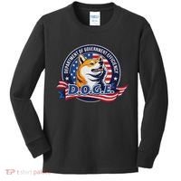 Doge D.O.G.E. Department Of Government Efficiency Kids Long Sleeve Shirt thumb 0
