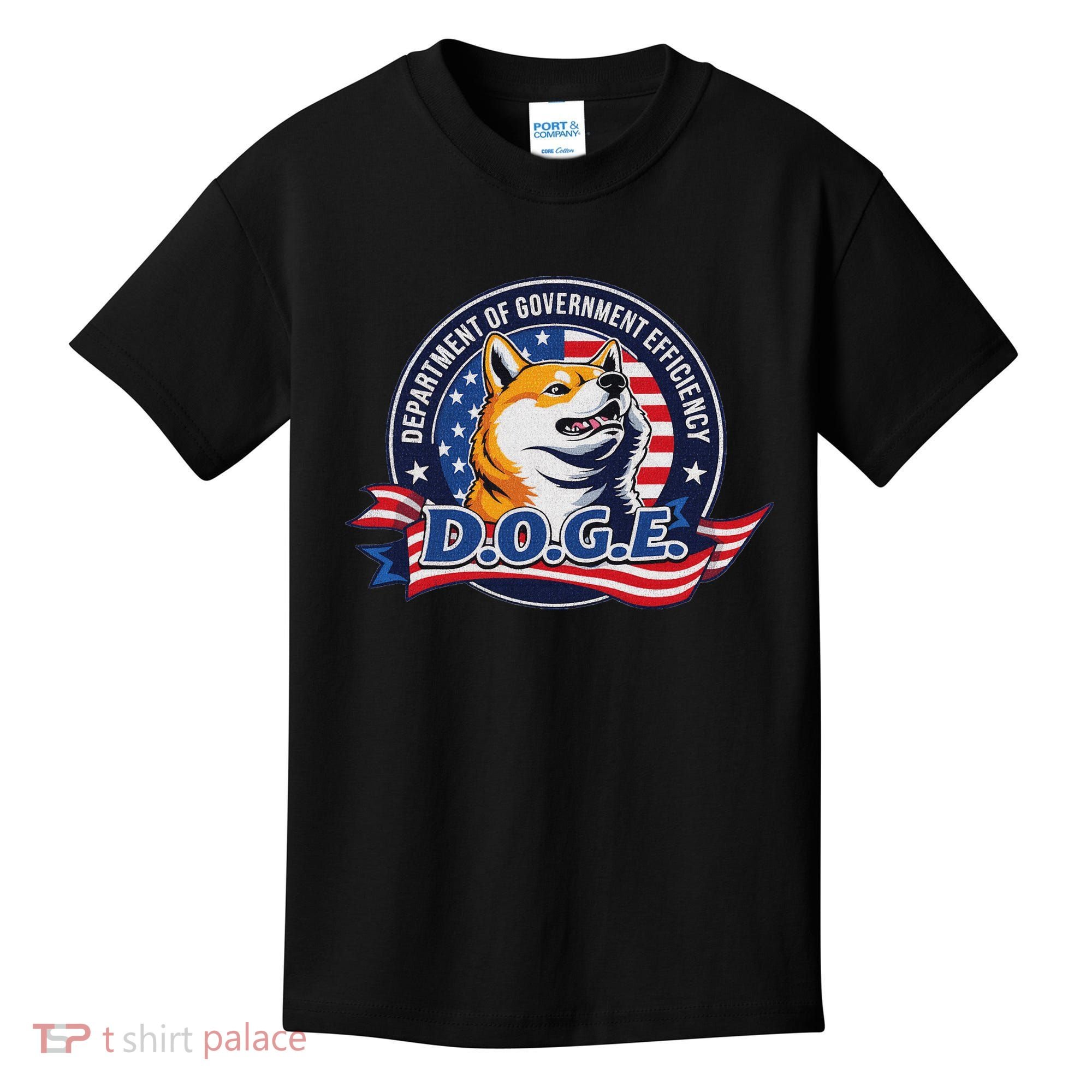 Doge D.O.G.E. Department Of Government Efficiency Kids T-Shirt