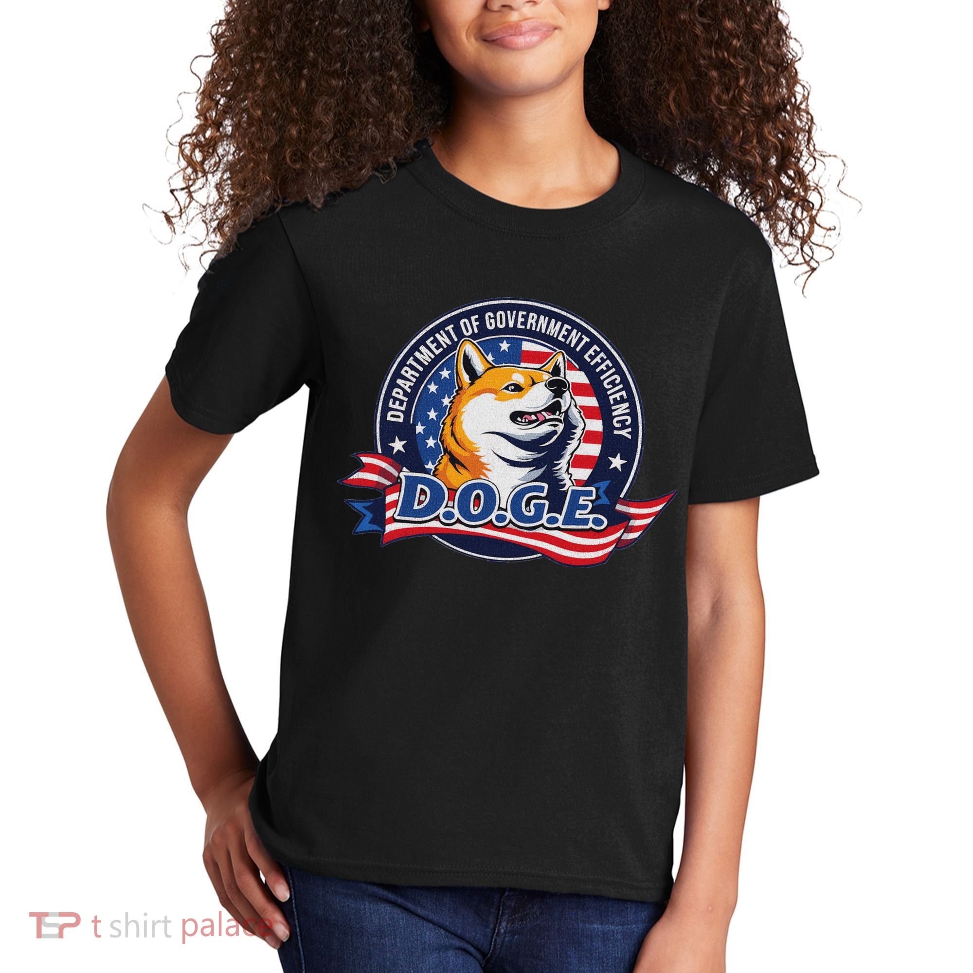 Doge D.O.G.E. Department Of Government Efficiency Kids T-Shirt