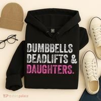 Dumbbells Deadlifts Daughters Funny Gym Workout Father's Day Hoodie thumb 4