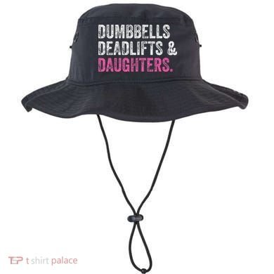 Dumbbells Deadlifts Daughters Funny Gym Workout Father's Day Bucket Hat