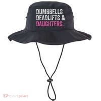 Dumbbells Deadlifts Daughters Funny Gym Workout Father's Day Bucket Hat thumb 0