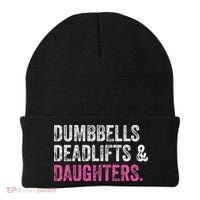 Dumbbells Deadlifts Daughters Funny Gym Workout Father's Day Beanie thumb 0